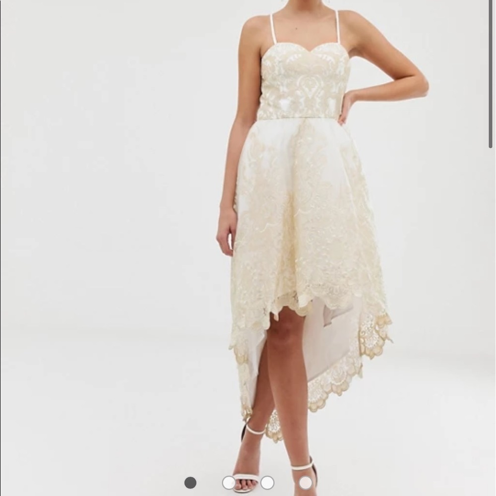 Chi Chi London Lace Bardot Dress